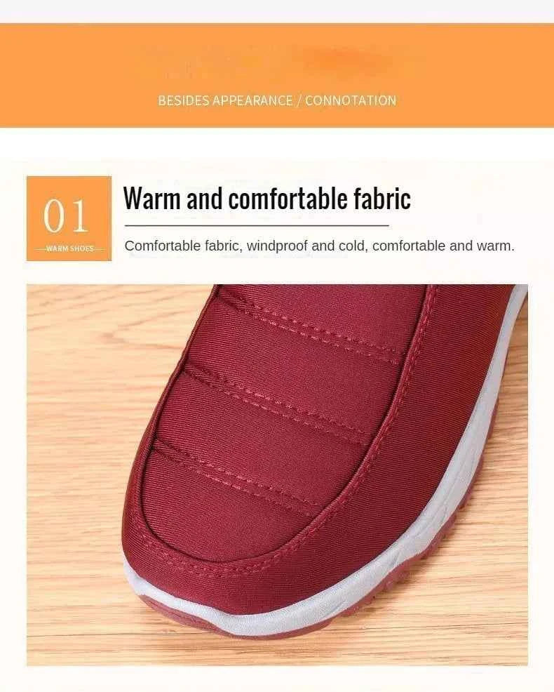 Women's Winter Ankle Boots - Warm Plush Lined Slip-On Shoes