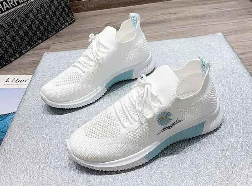 Okkdey Women's Casual Sneakers Comfortable Stretch Fabric Tennis Shoes