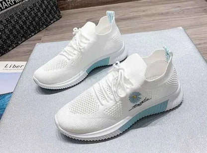 Okkdey Women's Casual Sneakers Comfortable Stretch Fabric Tennis Shoes