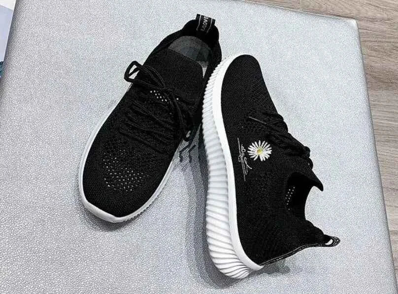 Okkdey Women's Casual Sneakers Comfortable Stretch Fabric Tennis Shoes