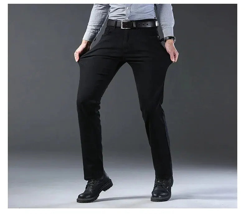 Men's Business Casual Jeans - Stretch Straight Fit - SlayGood