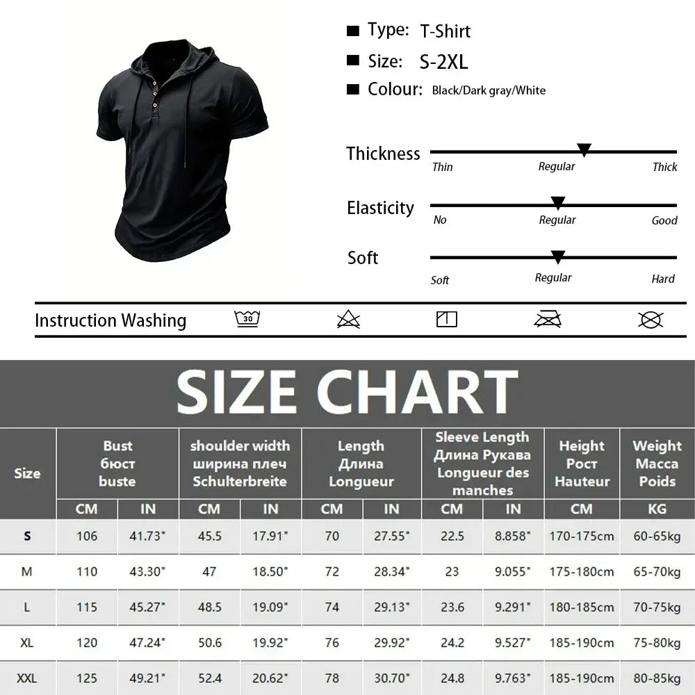 Men's Hooded Fitness T-Shirt - Quick Dry Bodybuilding Tee - SlayGood