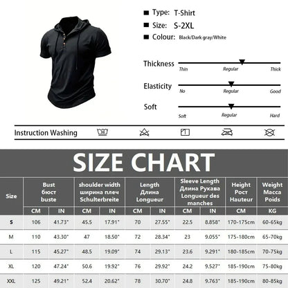 Men's Hooded Fitness T-Shirt - Quick Dry Bodybuilding Tee - SlayGood