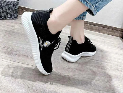 Okkdey Women's Casual Sneakers Comfortable Stretch Fabric Tennis Shoes