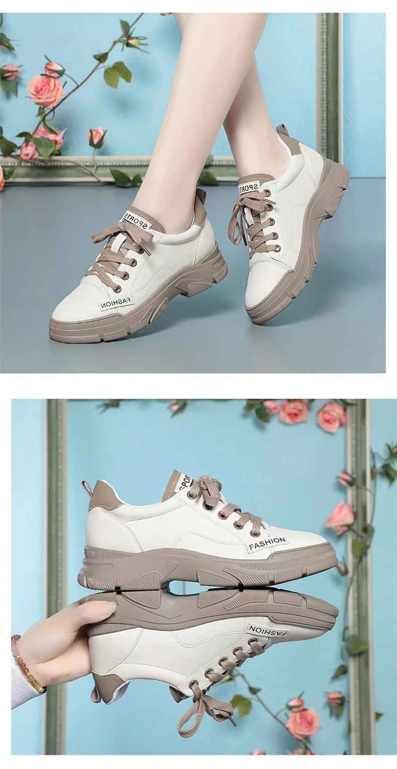 Women's Platform Sneakers - Thick Sole Non-Slip Shoes