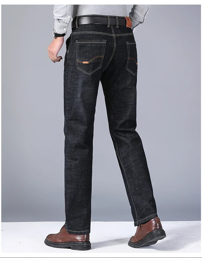 Men's Business Casual Jeans - Classic Slim Fit Denim - SlayGood