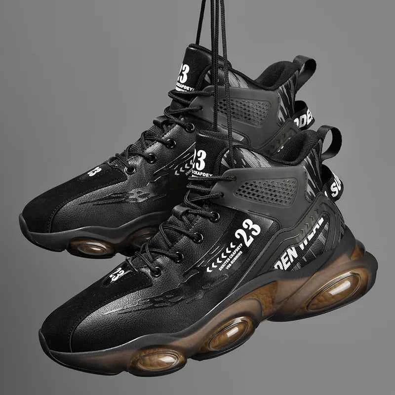 DZAG Men's High-Top Basketball Sneakers Shock Absorbing Casual Shoes