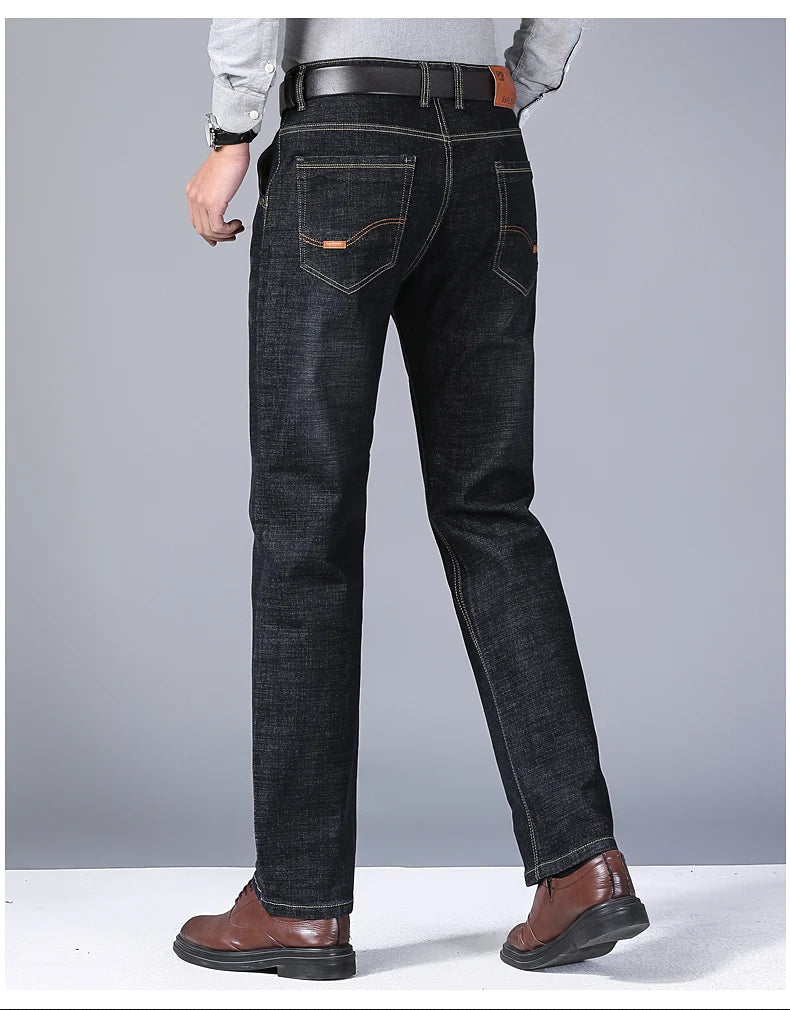 Men's Slim Fit Business Jeans - Stretch Casual Denim - SlayGood
