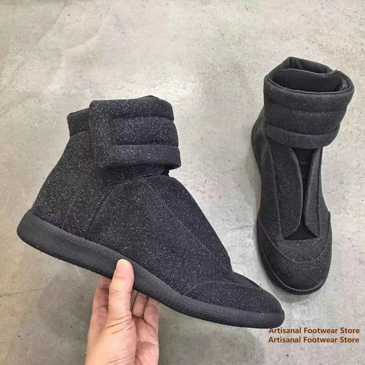 Men's Designer High-Top Leather Sneakers - Premium Ankle Boots