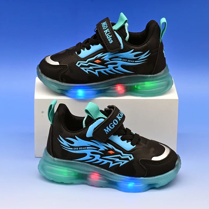 Kids LED Light Sneakers Anti-Slip Basketball Shoes Boys Girls