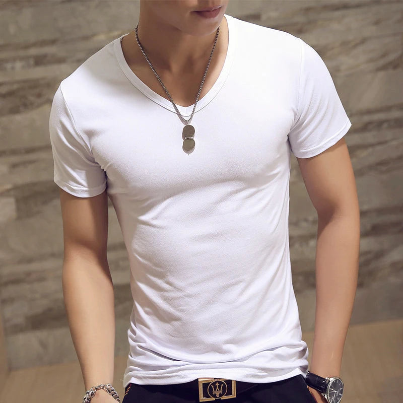 Men's V-Neck Fitness T-Shirt - Oversized Casual Tee - SlayGood