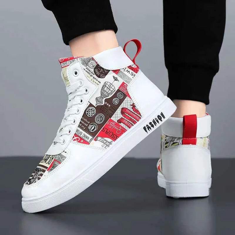 Men's High-Top Hemp Sneakers - Breathable Casual Shoes