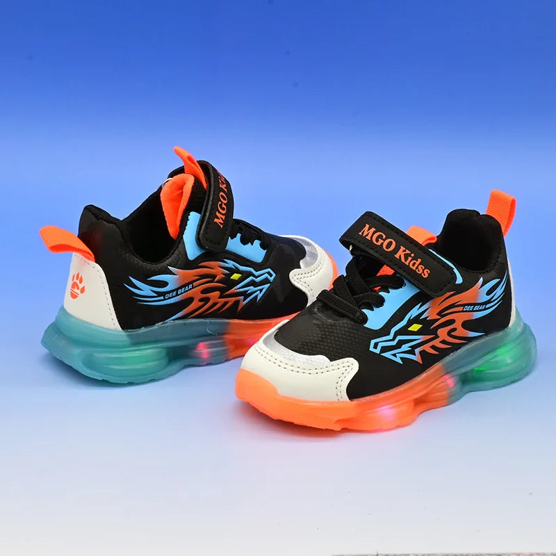Kids LED Light Sneakers Anti-Slip Basketball Shoes Boys Girls