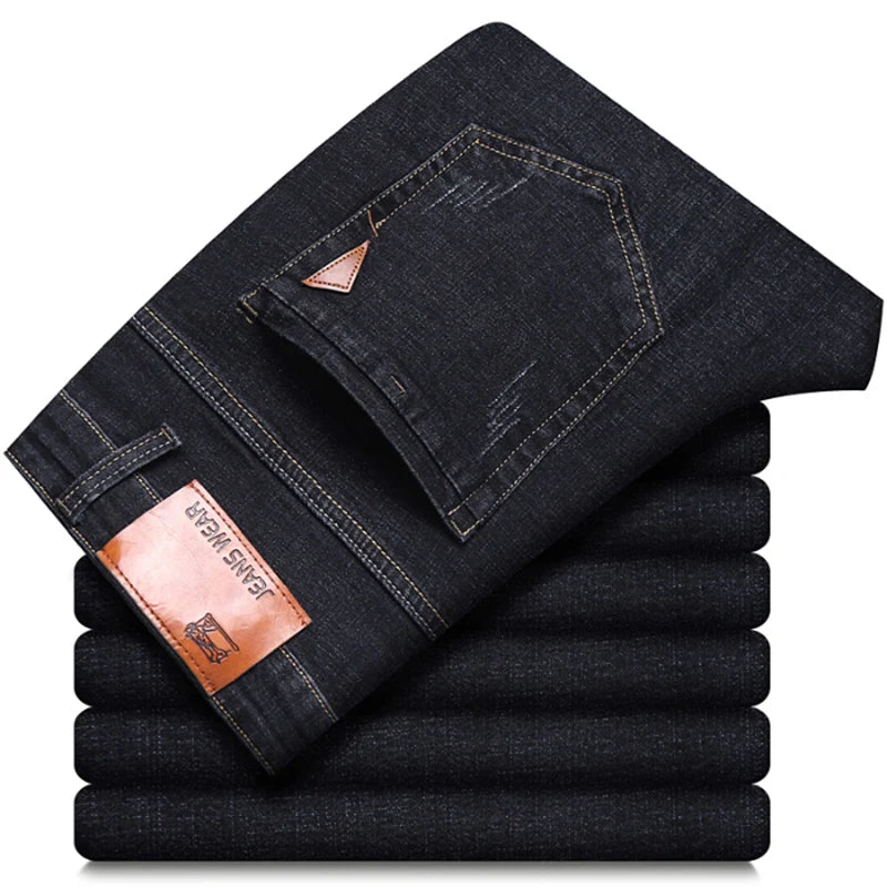 Men's Stretch Straight Jeans - Slim Fit Business Denim - SlayGood