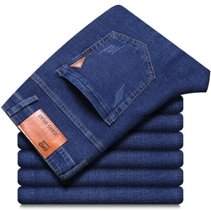 Men's Stretch Straight Jeans - Slim Fit Business Denim - SlayGood