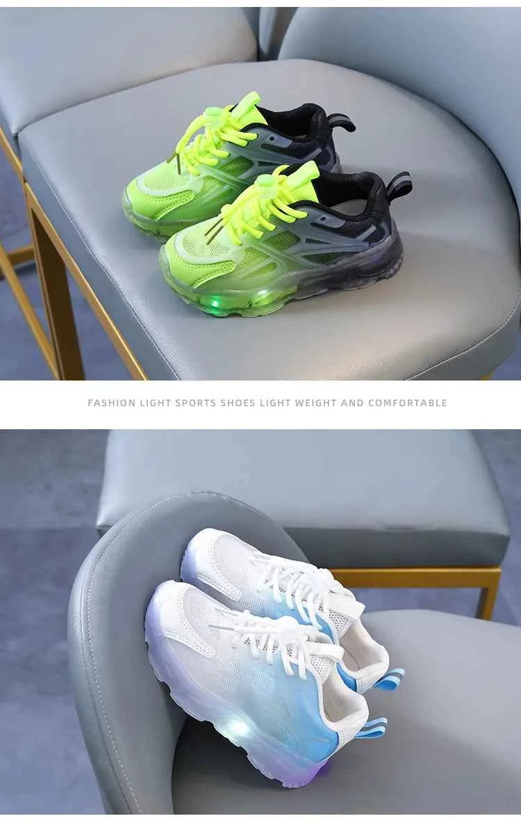 Kids Light Up Sneakers - Breathable Anti-Slip Sports Shoes