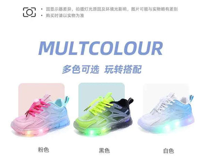Kids Light Up Sneakers - Breathable Anti-Slip Sports Shoes