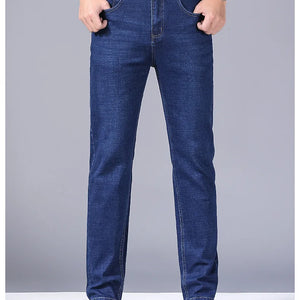 Men's Stretch Straight Jeans - Slim Fit Business Denim - SlayGood