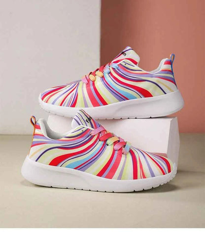 KUIDFAR Women's Colorful Sneakers Breathable Mesh Sports Shoes