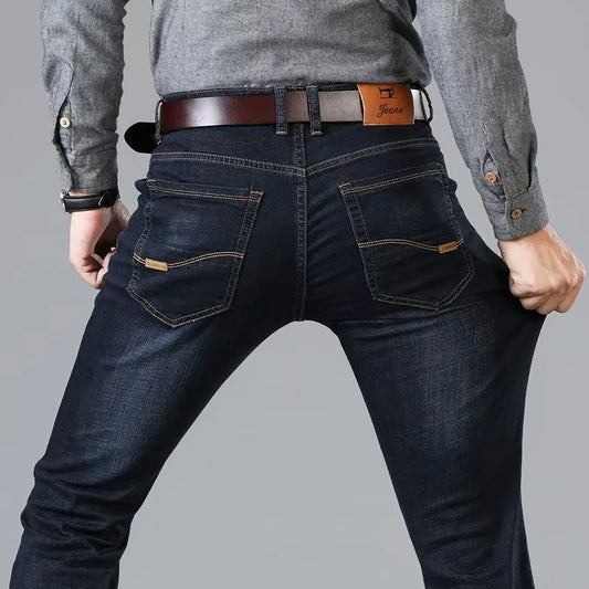 Men's Slim Fit Stretch Jeans - Business Casual Denim - SlayGood