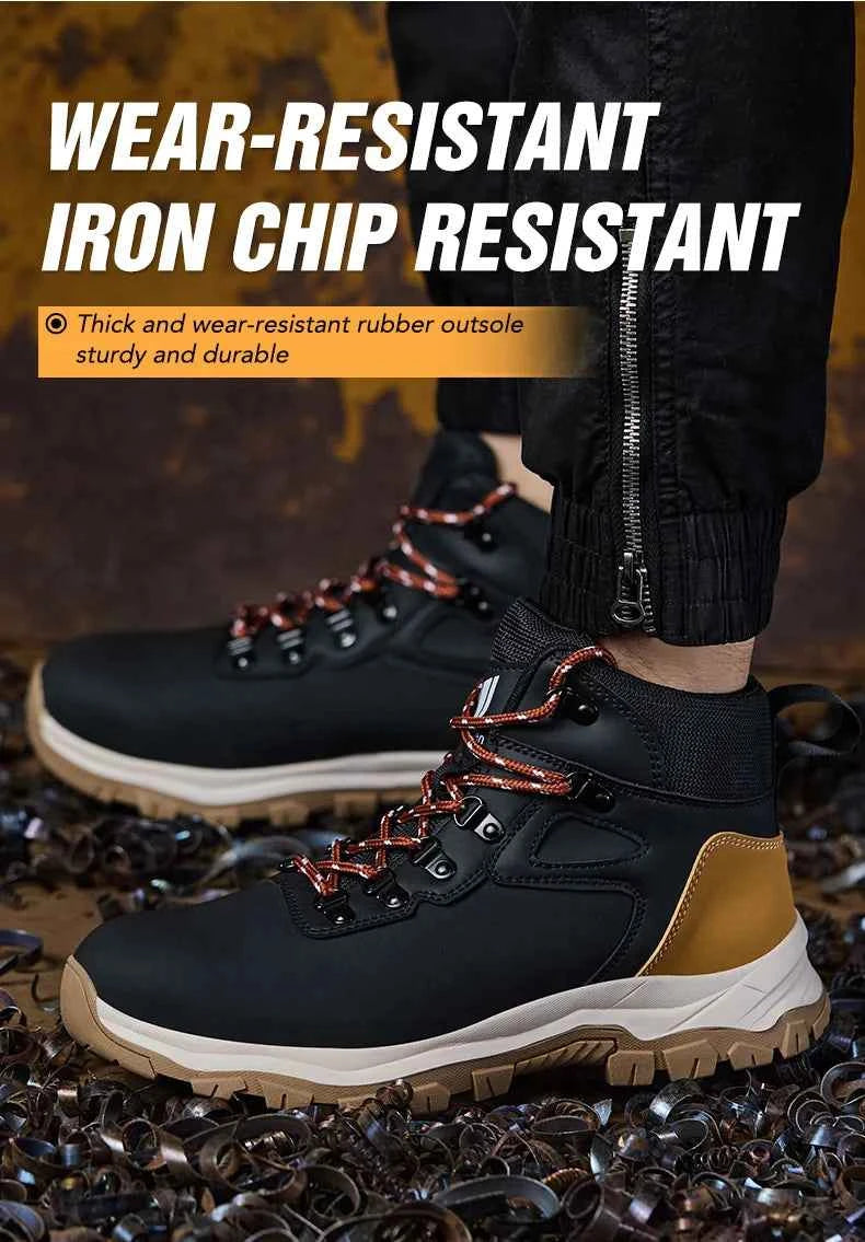Men's Steel Toe Safety Work Boots - Lightweight Industrial Shoes