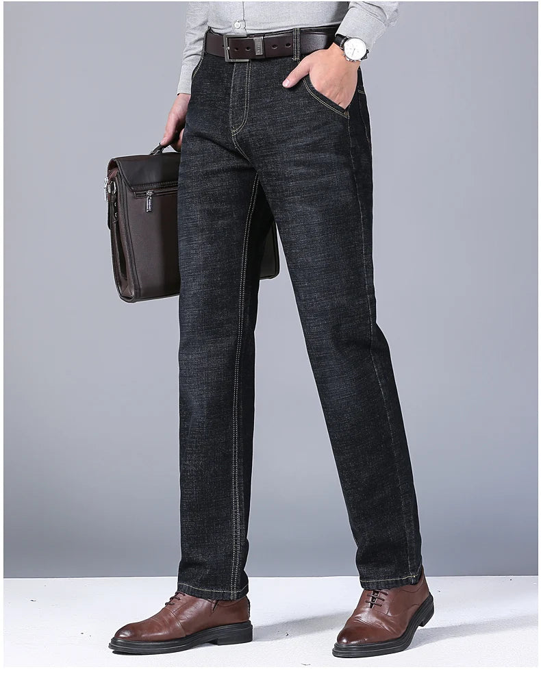 Men's Business Casual Jeans - Classic Slim Fit Denim - SlayGood