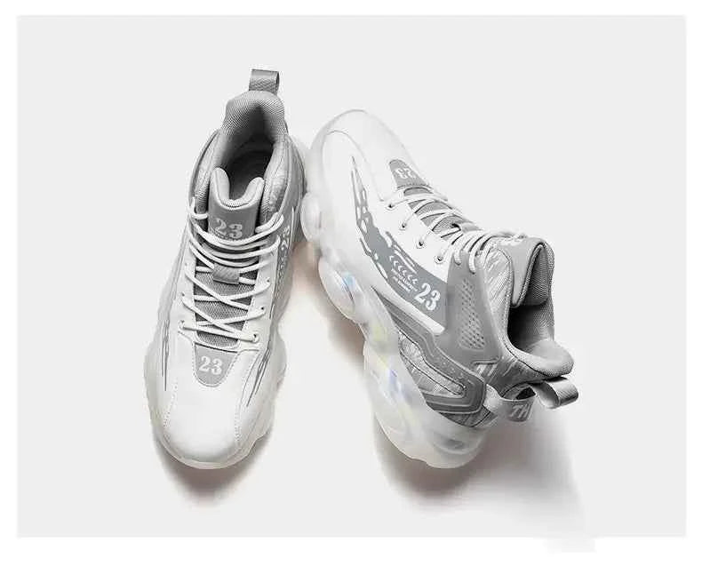 DZAG Men's High-Top Basketball Sneakers Shock Absorbing Casual Shoes