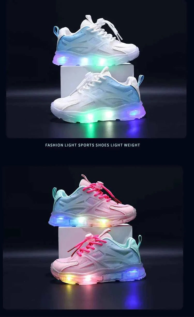 Kids Light Up Sneakers - Breathable Anti-Slip Sports Shoes
