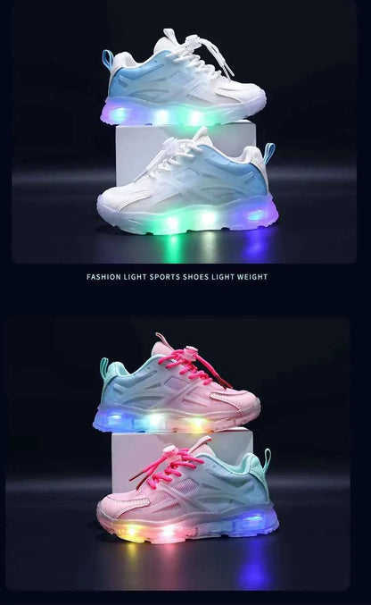 Kids Light Up Sneakers - Breathable Anti-Slip Sports Shoes