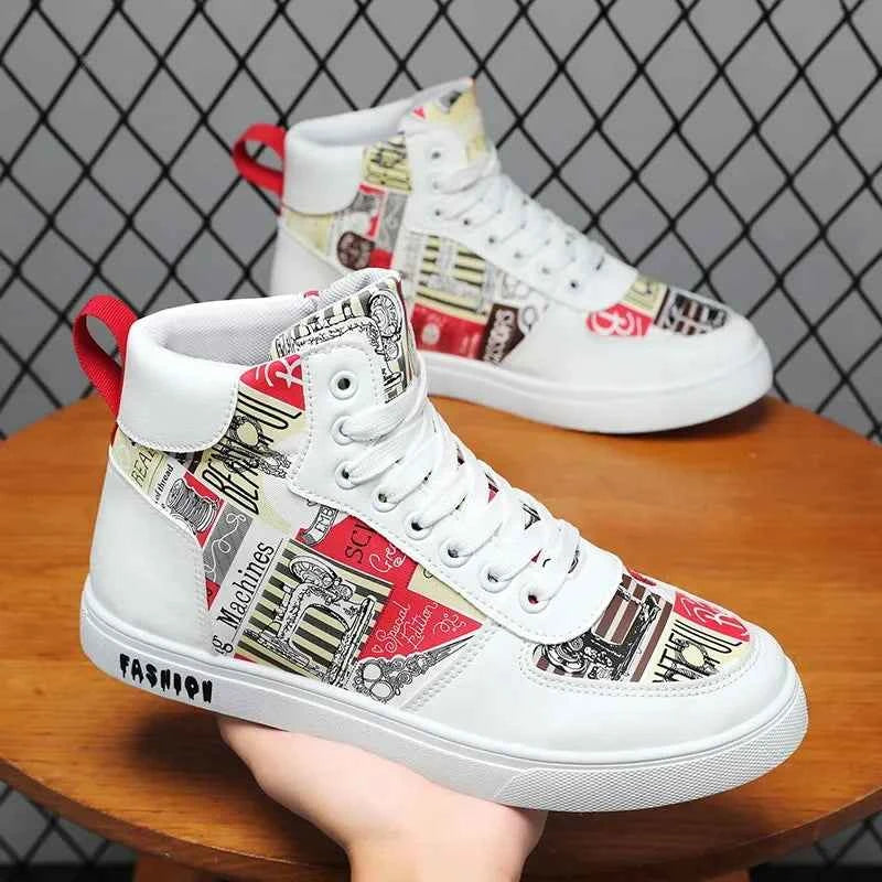 Men's High-Top Hemp Sneakers - Breathable Casual Shoes