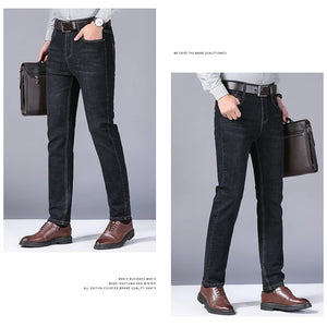 Men's Stretch Straight Jeans - Slim Fit Business Denim - SlayGood