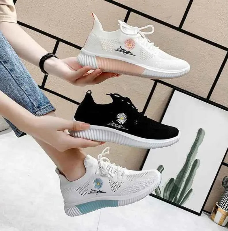 Okkdey Women's Casual Sneakers Comfortable Stretch Fabric Tennis Shoes