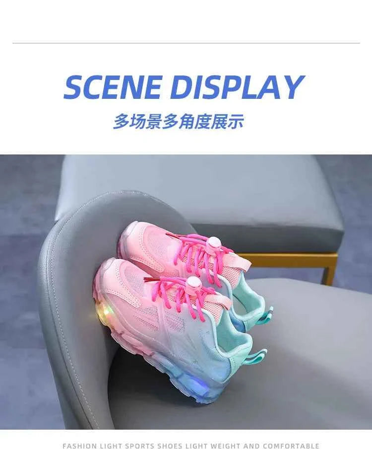 Kids Light Up Sneakers - Breathable Anti-Slip Sports Shoes