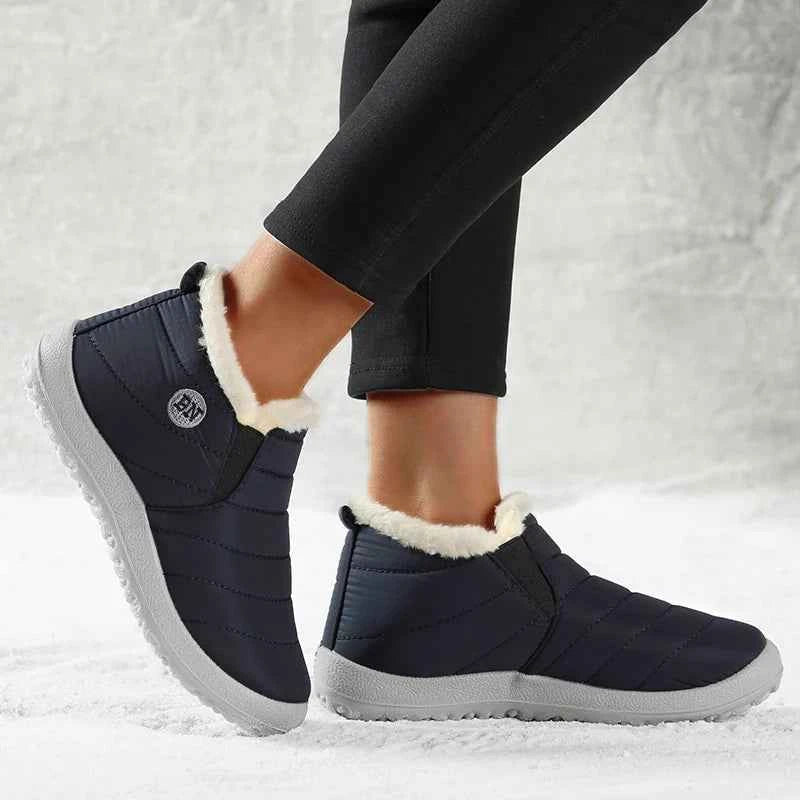 Men's Winter Fur-Lined Ankle Shoes - Warm Slip-On Sneakers