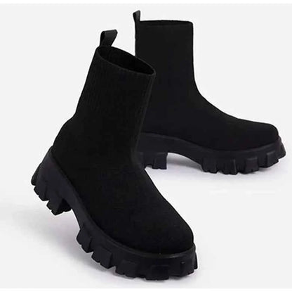 Women's Platform Slip-On Sneakers - Casual Heeled Shoes
