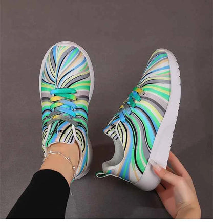 KUIDFAR Women's Colorful Sneakers Breathable Mesh Sports Shoes