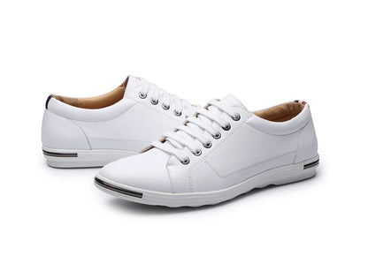 Men's Casual Leather Sneakers - Breathable Walking Shoes