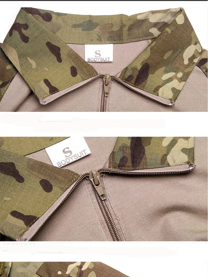 Men's Tactical Long Sleeve Shirt - Military Outdoor Tee - SlayGood