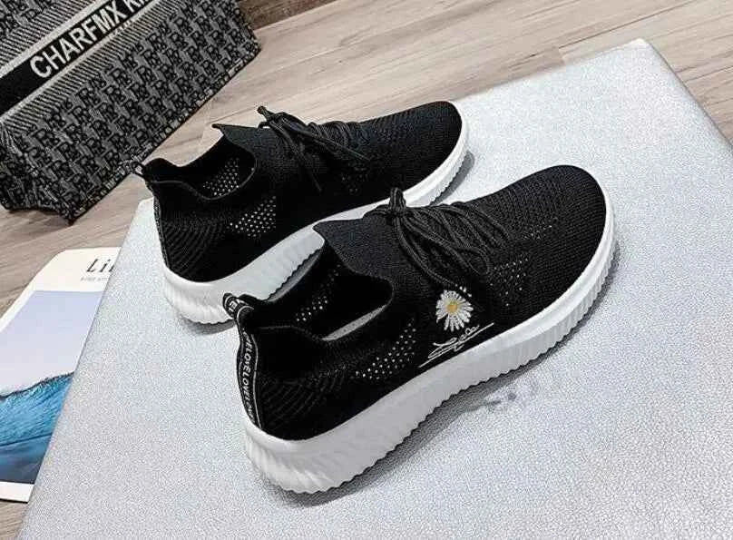 Okkdey Women's Casual Sneakers Comfortable Stretch Fabric Tennis Shoes