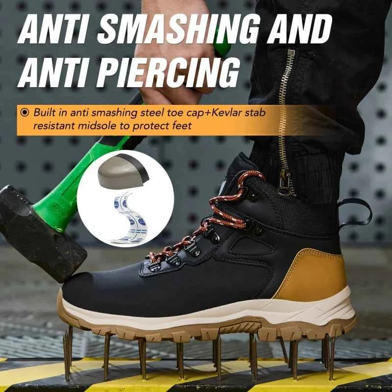 Men's Steel Toe Safety Work Boots - Lightweight Industrial Shoes