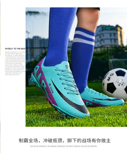 ANHUHU Men's Soccer Cleats Professional Football Boots Long Spikes