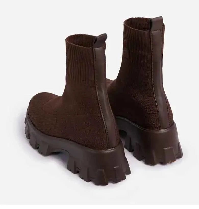 Women's Platform Slip-On Sneakers - Casual Heeled Shoes