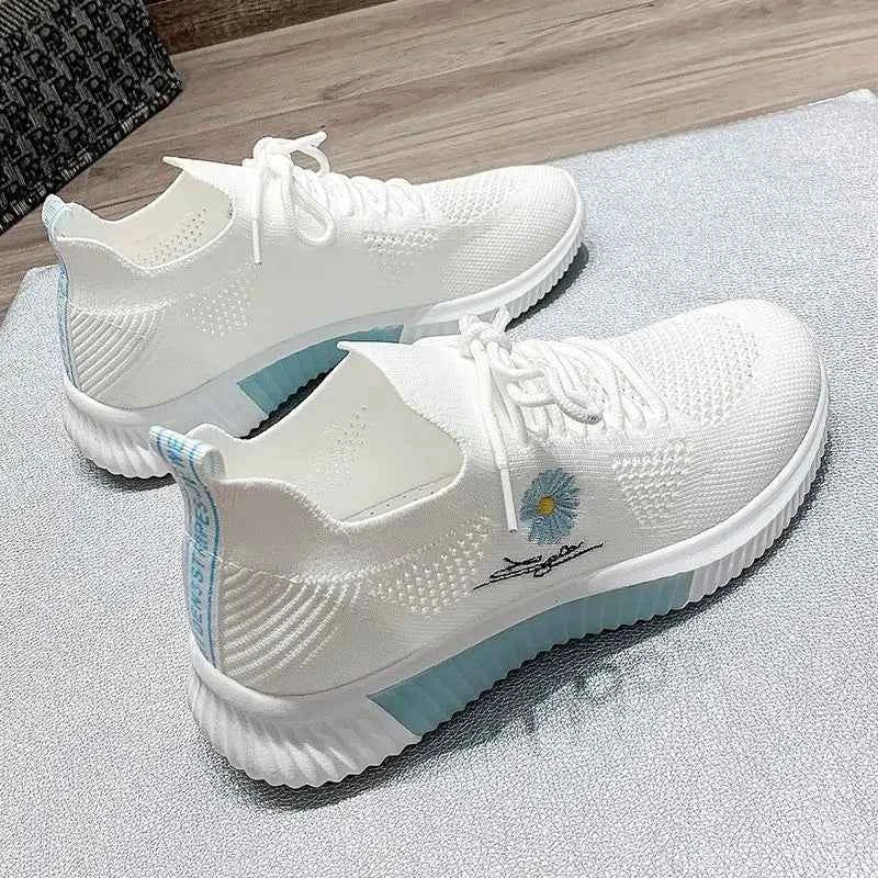 Okkdey Women's Casual Sneakers Comfortable Stretch Fabric Tennis Shoes