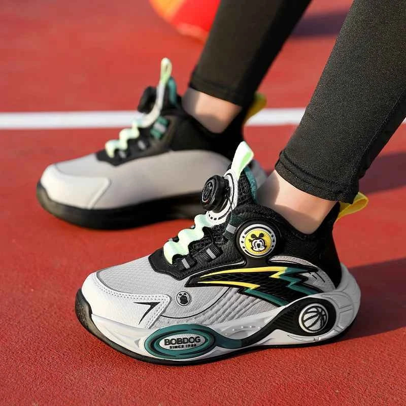 BOELOKTH Boys Basketball Shoes High-Top Anti-Slip Sports Sneakers