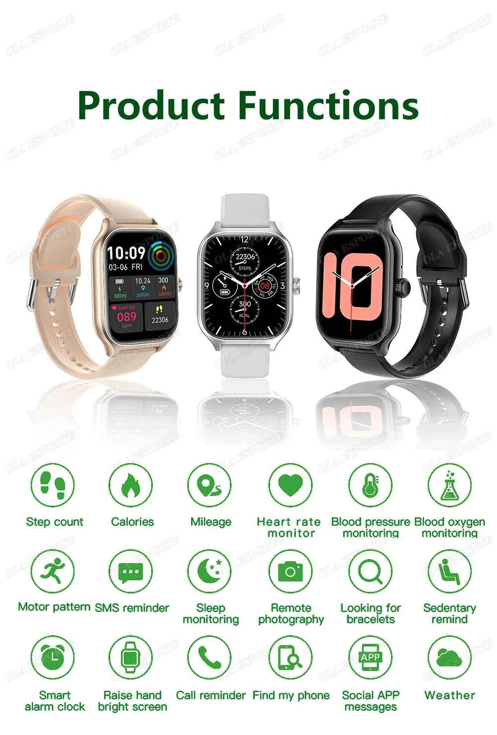 Ola Esporte Smart Watch 1.83" HD Bluetooth Calling for Android & iOS