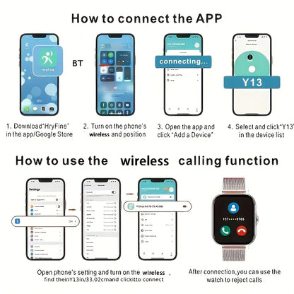 PENGAGAR 1.83" Smart Watch Bluetooth Call Sports Fitness Tracker