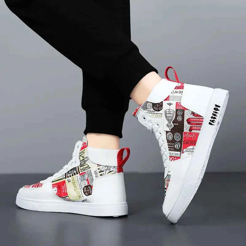 Men's High-Top Hemp Sneakers - Breathable Casual Shoes