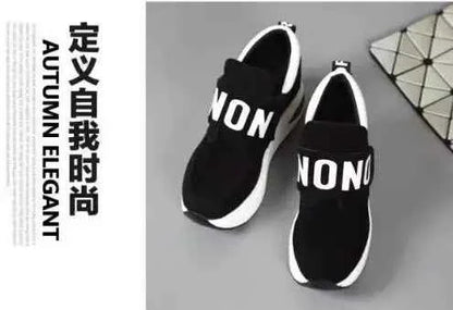 Women's Platform Wedge Sneakers - High Heel Casual Shoes