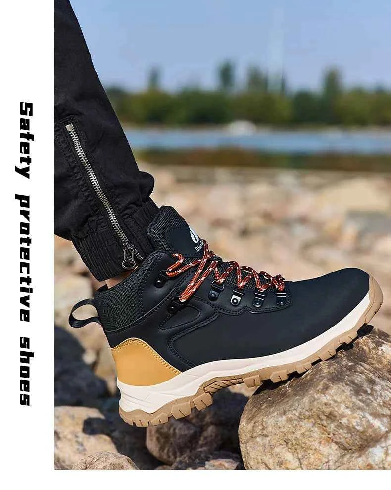 Men's Steel Toe Safety Work Boots - Lightweight Industrial Shoes