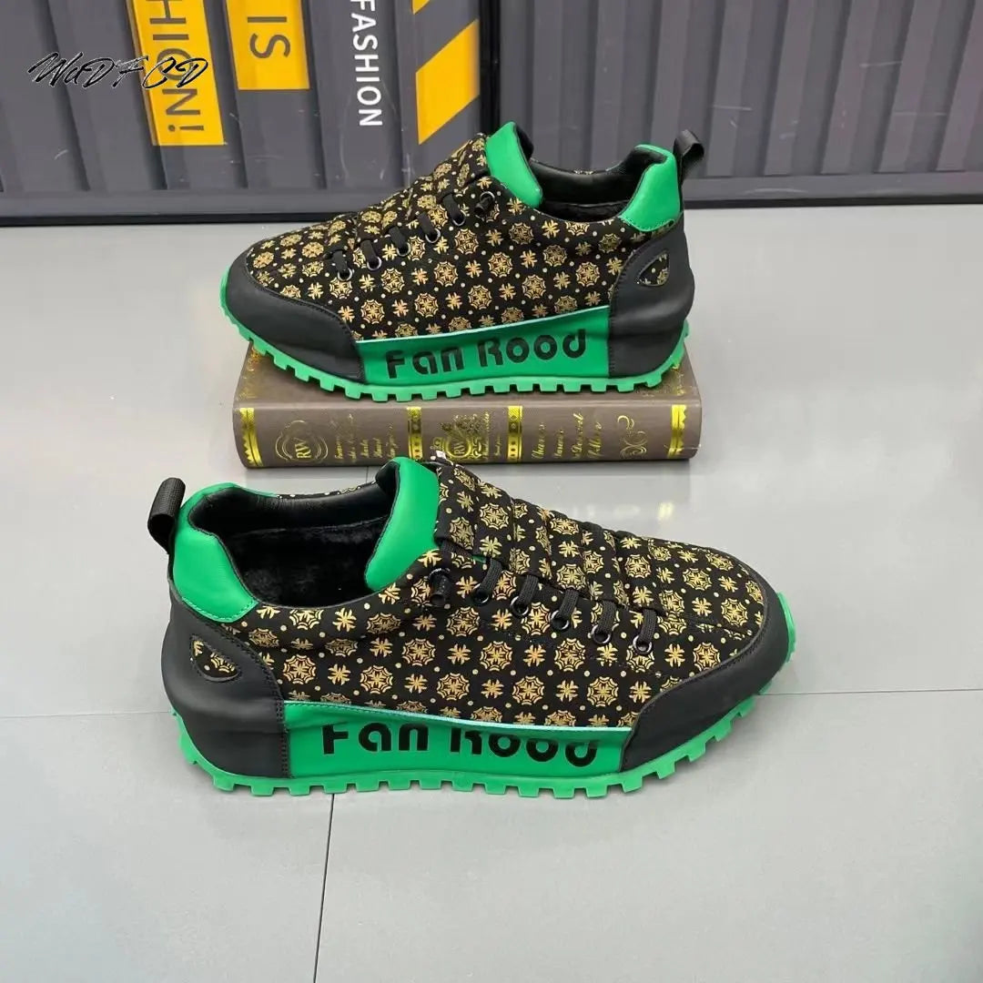 WaDFCD Men's Chunky Platform Sneakers Height Increasing Casual Shoes